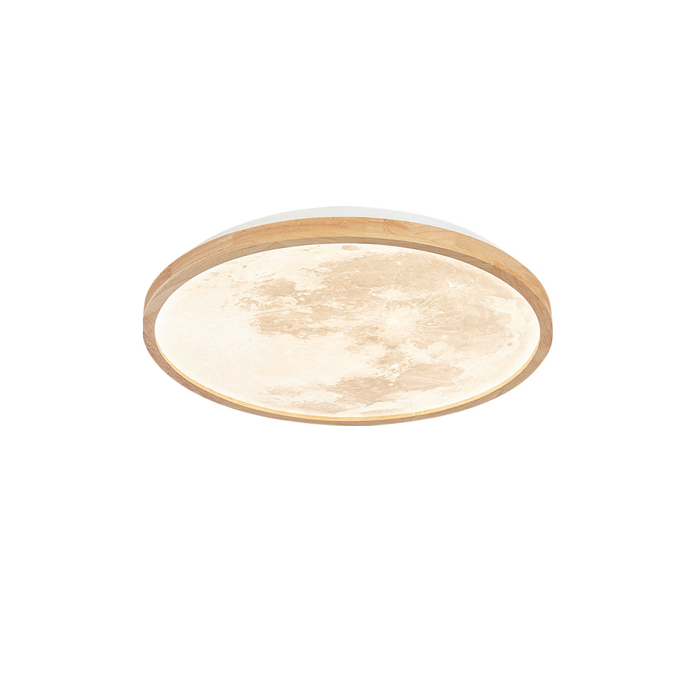 Wood Trim Round Ceiling Light