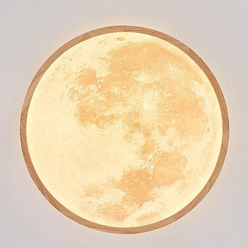 Wood Trim Round Ceiling Light