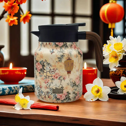 Floral Glass Teapot with Infuser
