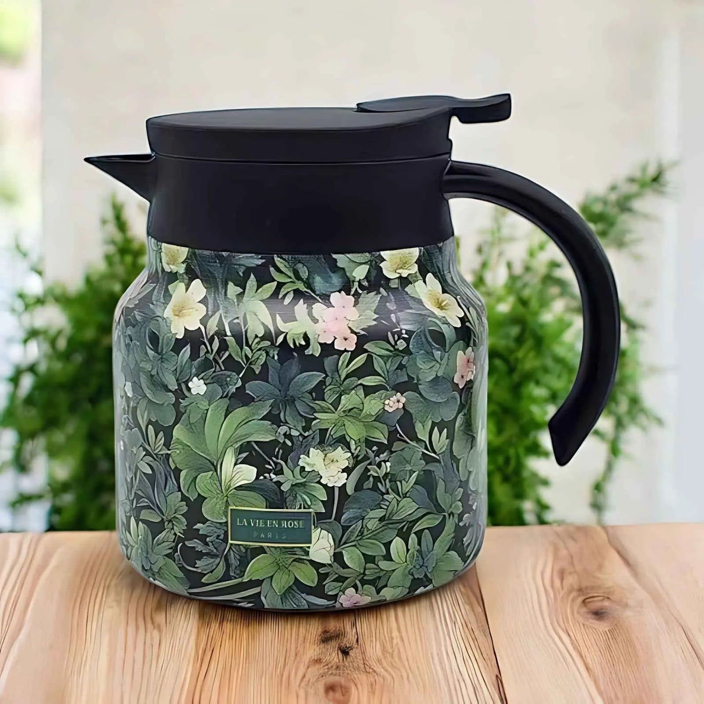 Floral Glass Teapot with Infuser