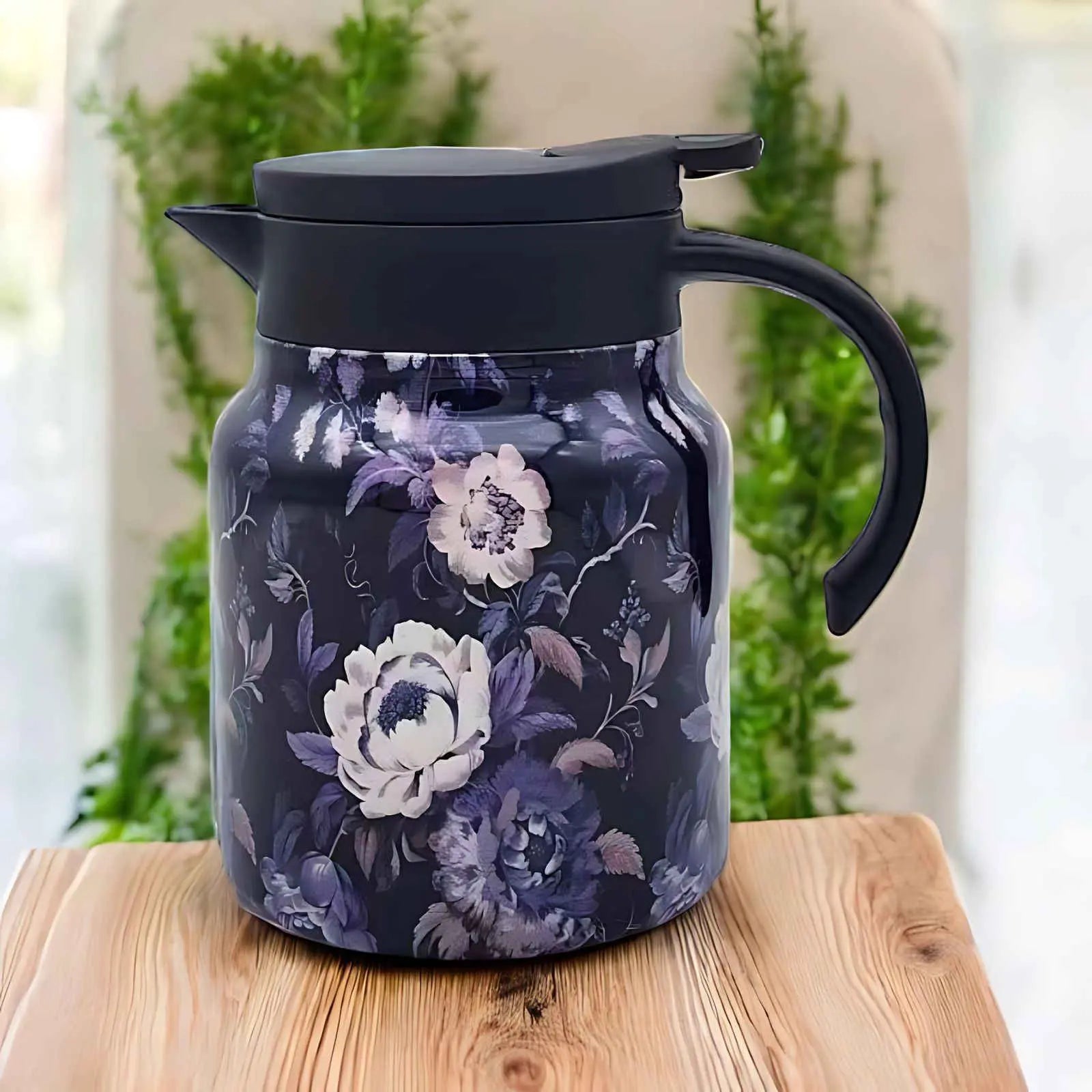 Floral Glass Teapot with Infuser