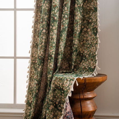 Vintage Floral Tapestry Curtain