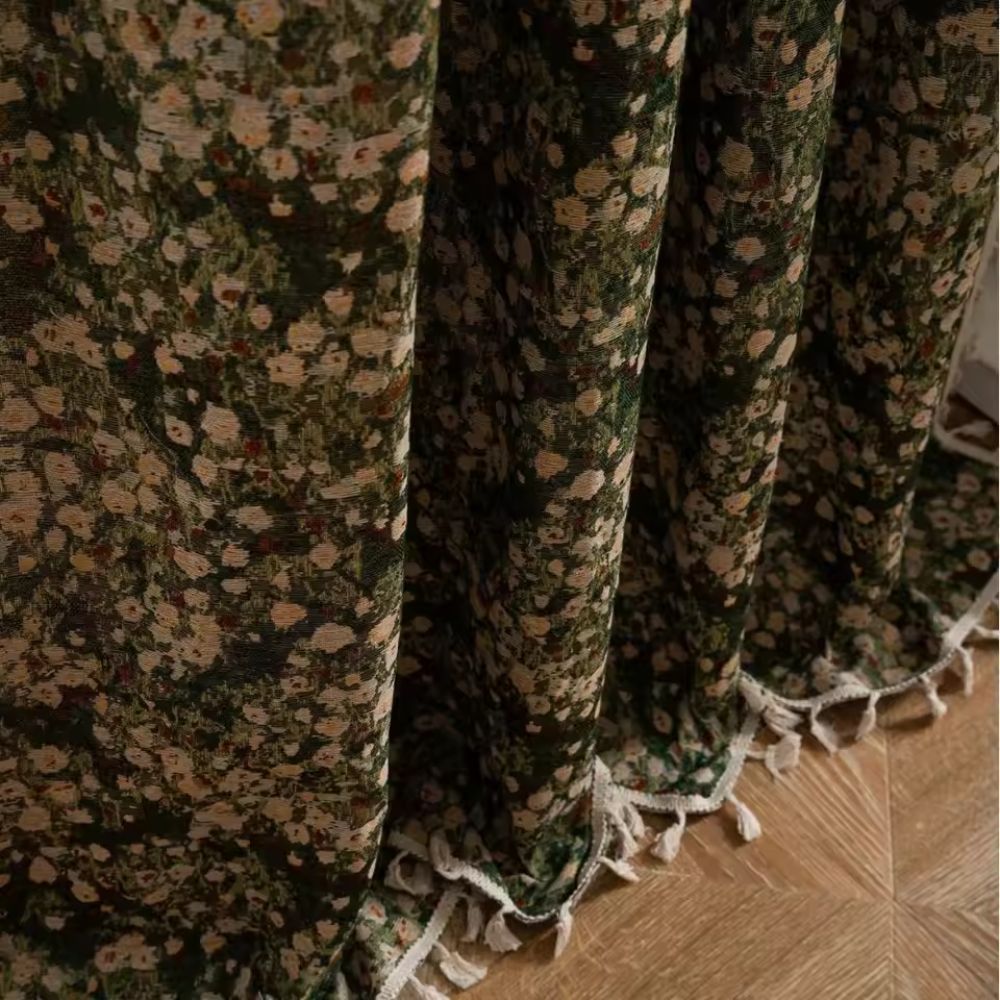 Vintage Floral Tapestry Curtain