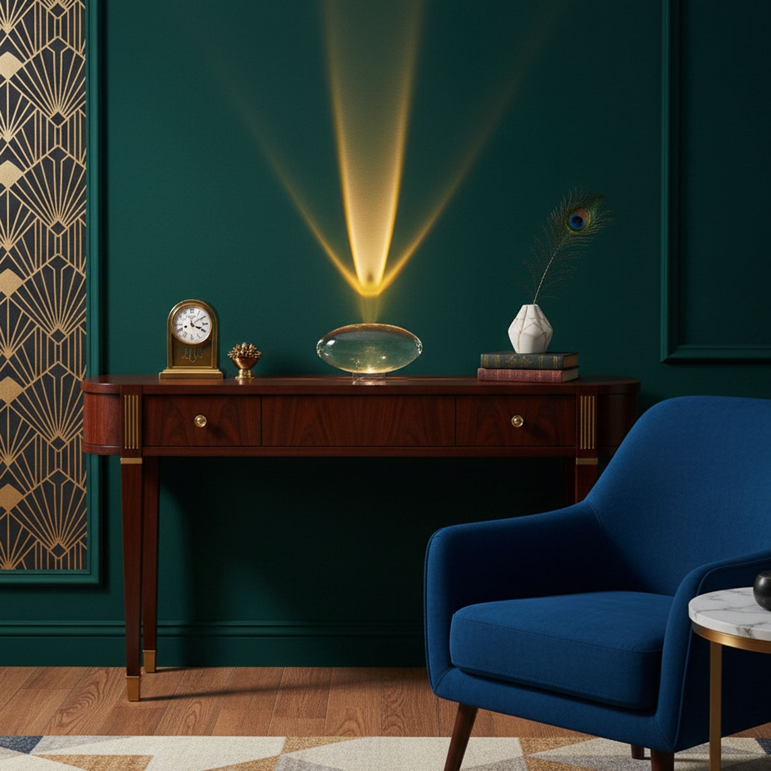 Polished Stone Accent Table Lamp