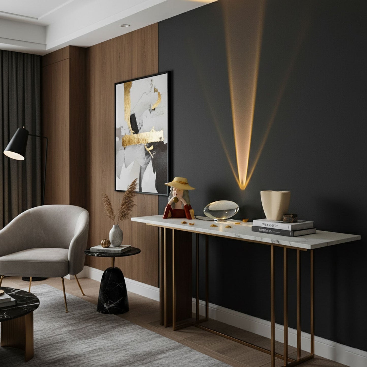 Polished Stone Accent Table Lamp