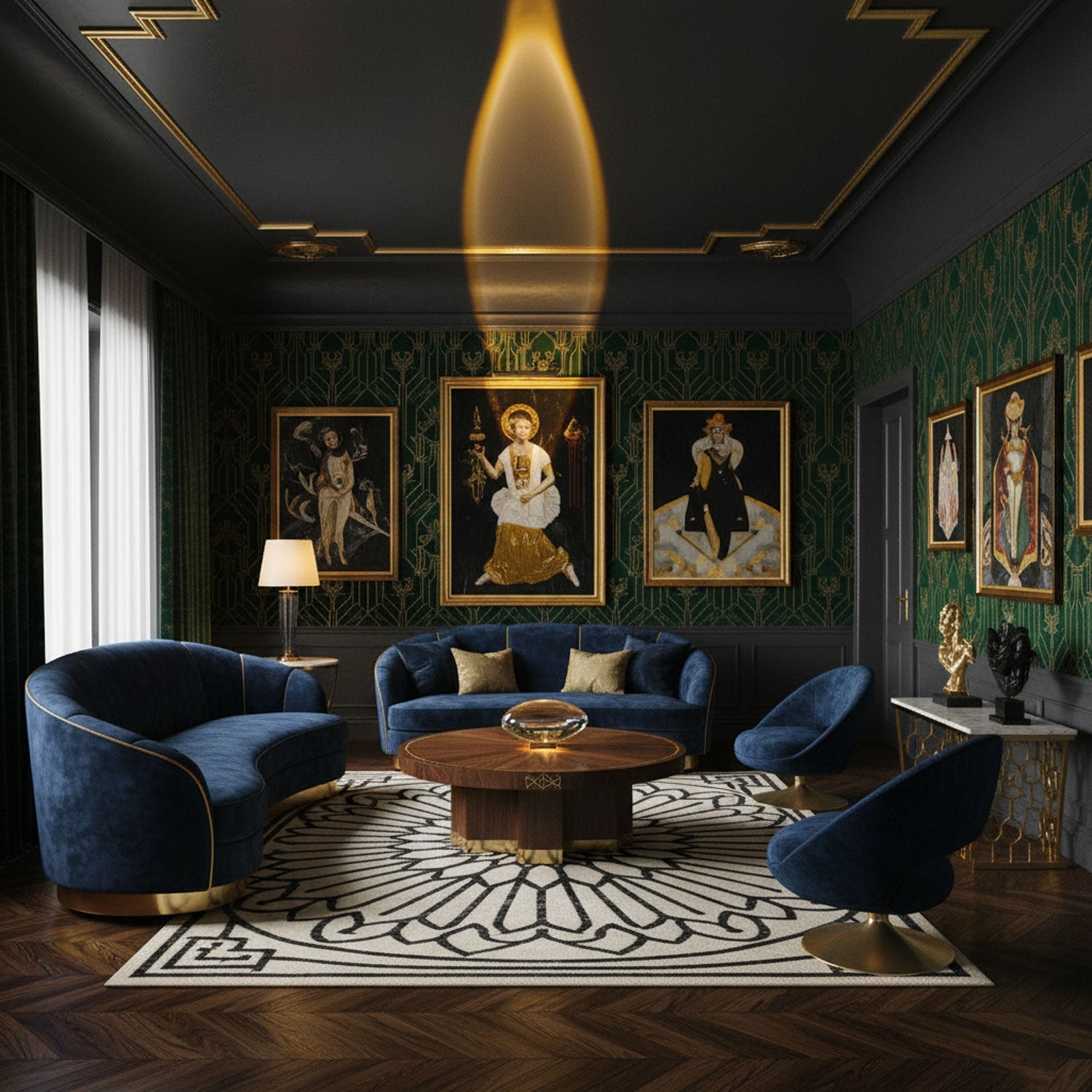 Polished Stone Accent Table Lamp