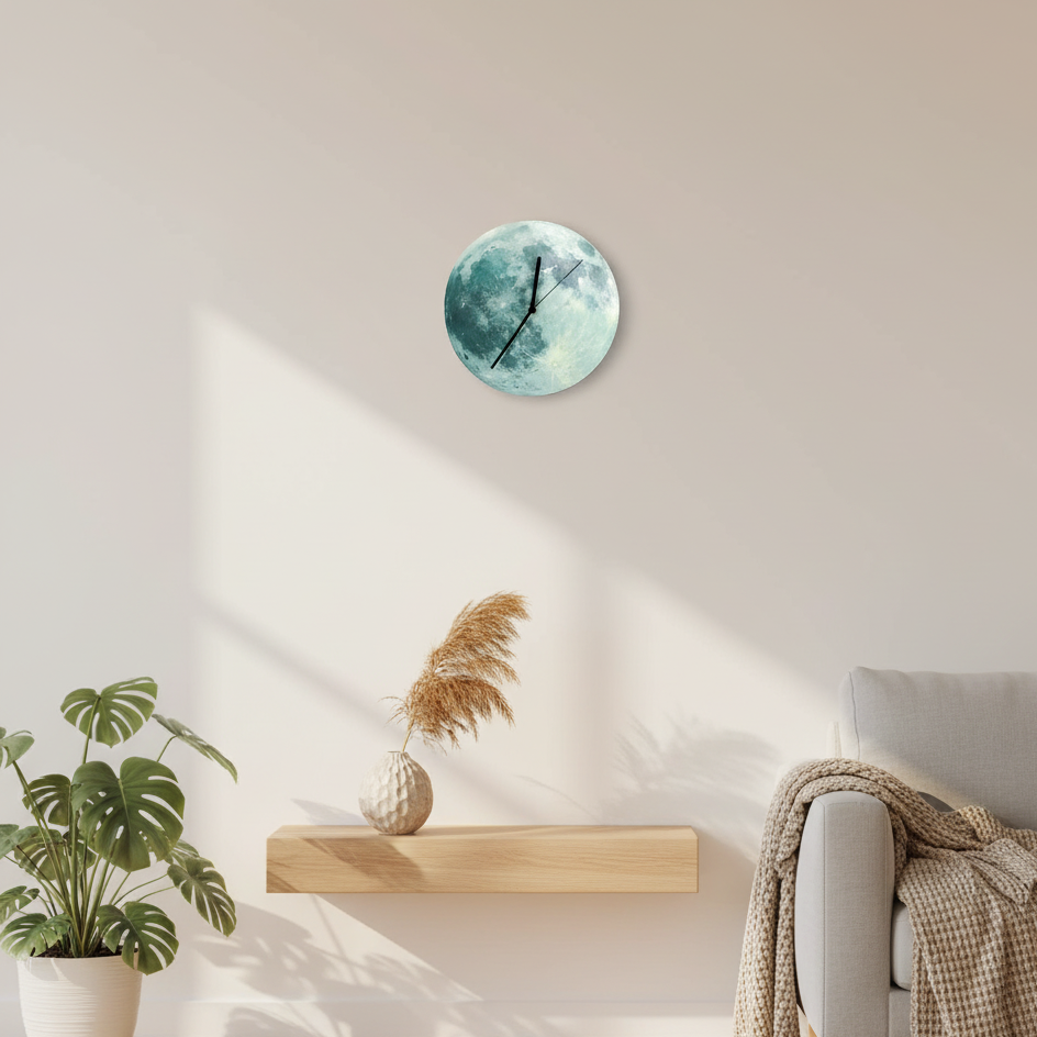 Moon Wall Clock | Glow in the Dark Realistic Lunar Design