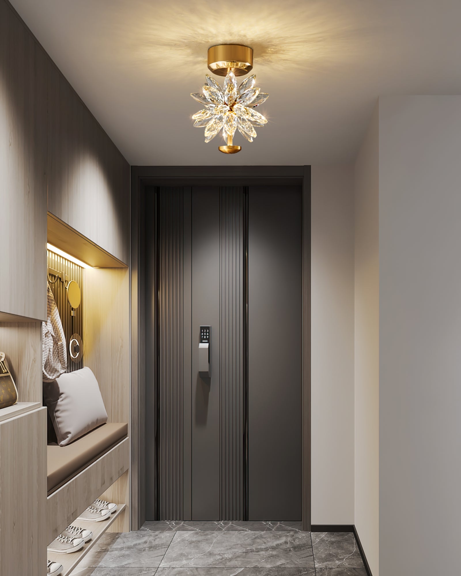 Crystal Floral Ceiling Light