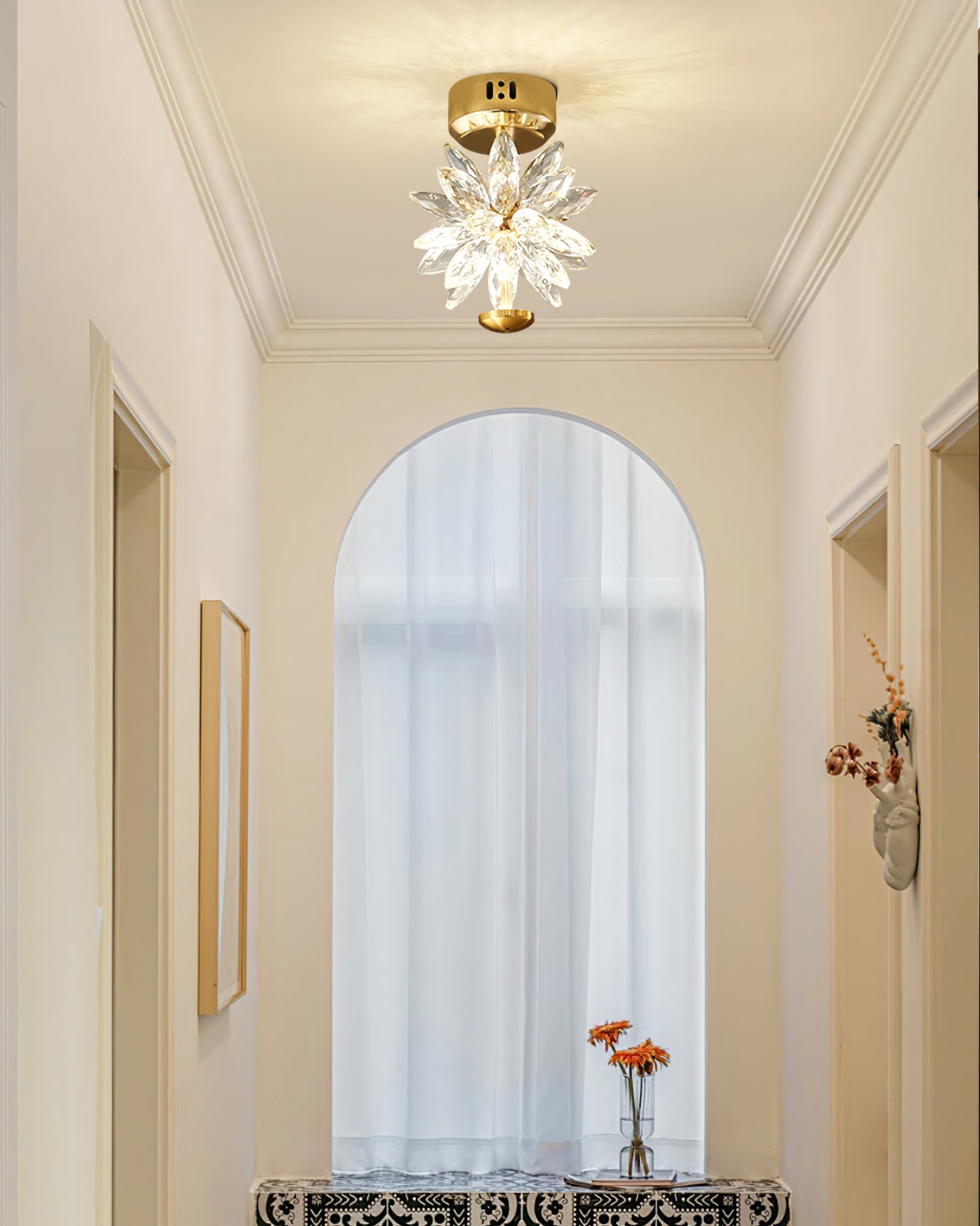 Crystal Floral Ceiling Light