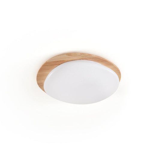 Wood Trim Flush Mount Ceiling Light