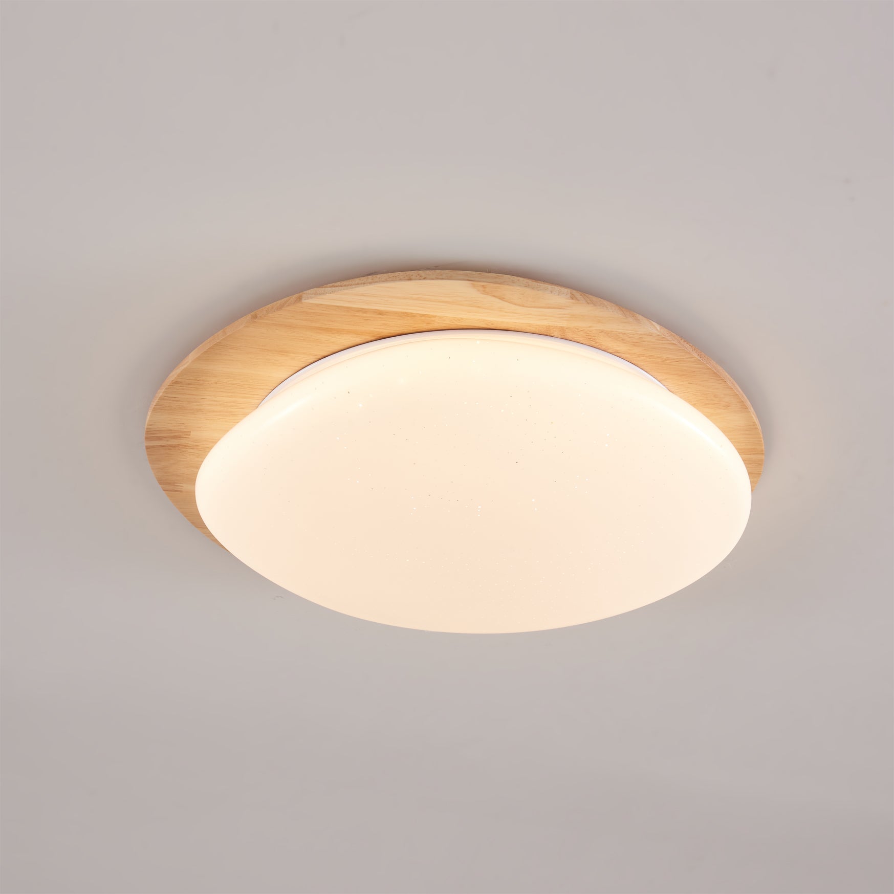 Wood Trim Flush Mount Ceiling Light