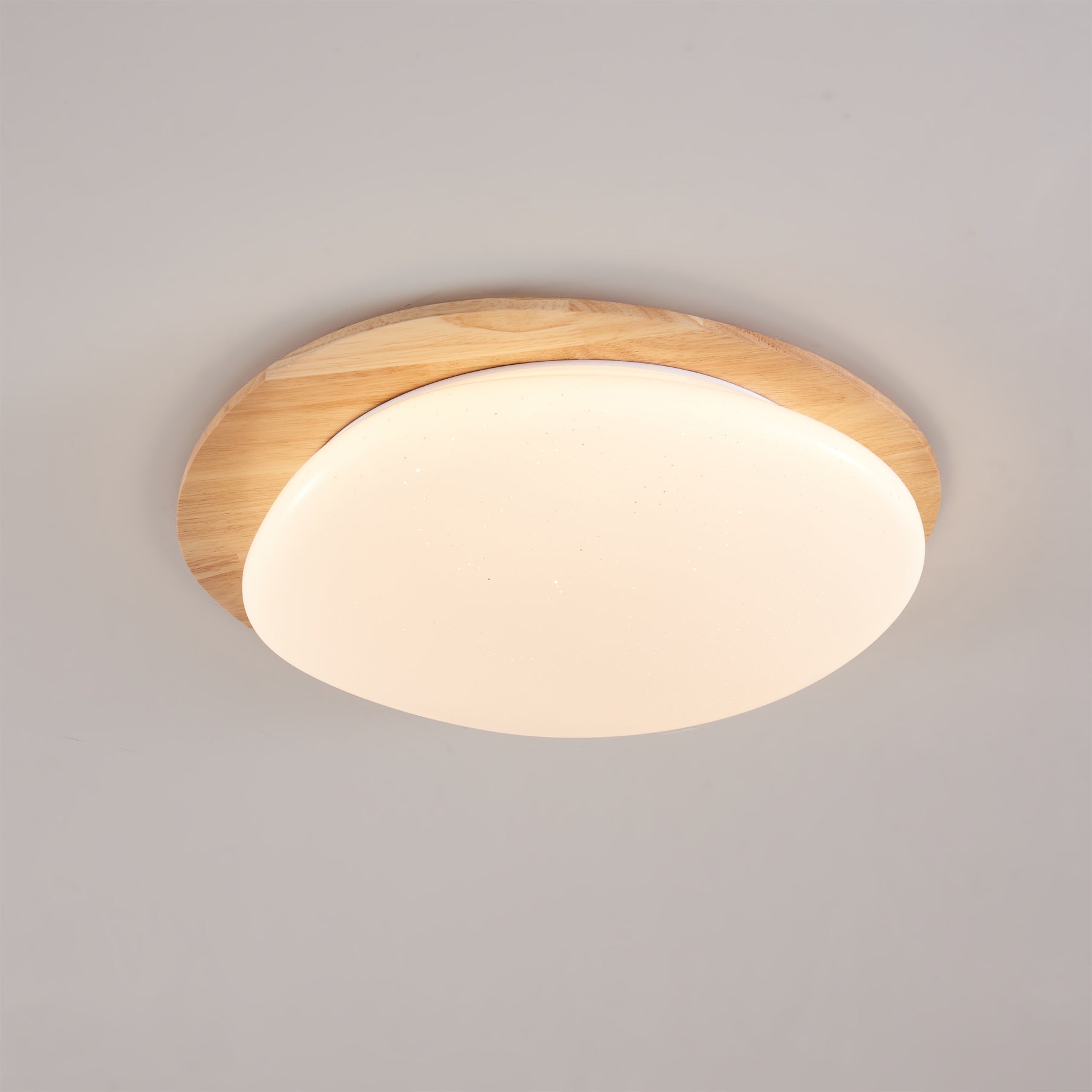 Wood Trim Flush Mount Ceiling Light