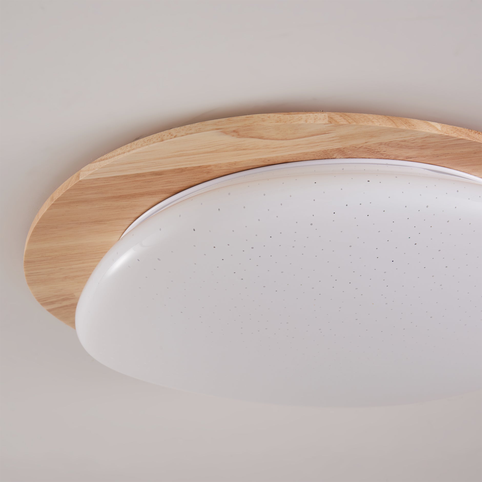 Wood Trim Flush Mount Ceiling Light