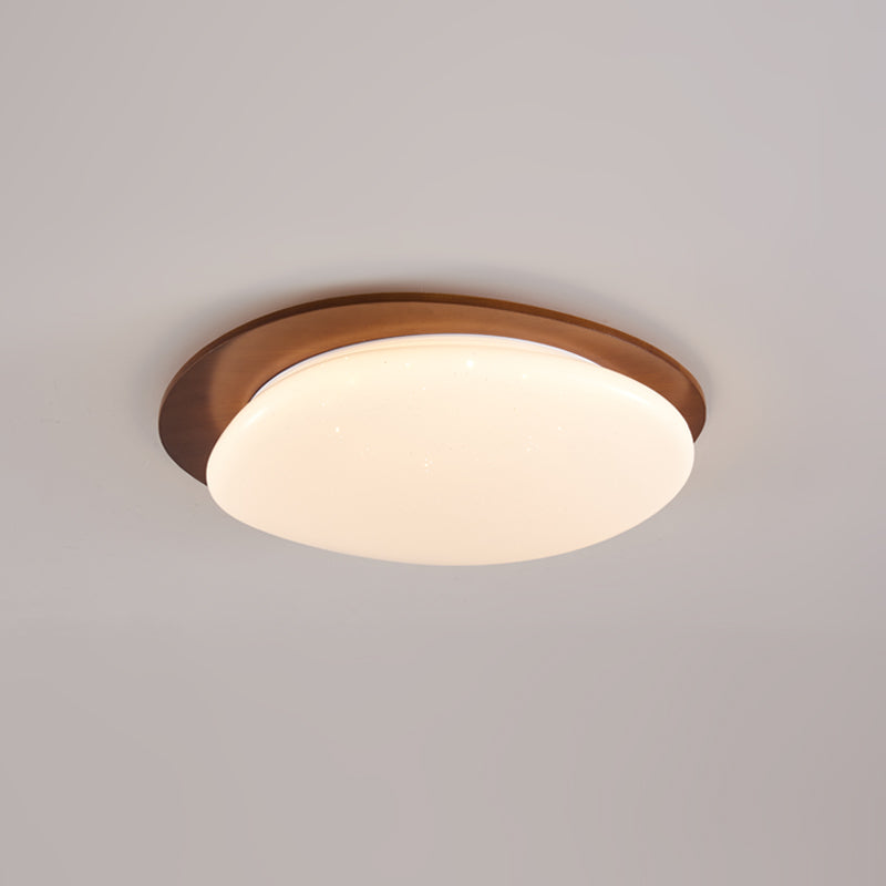 Wood Trim Flush Mount Ceiling Light