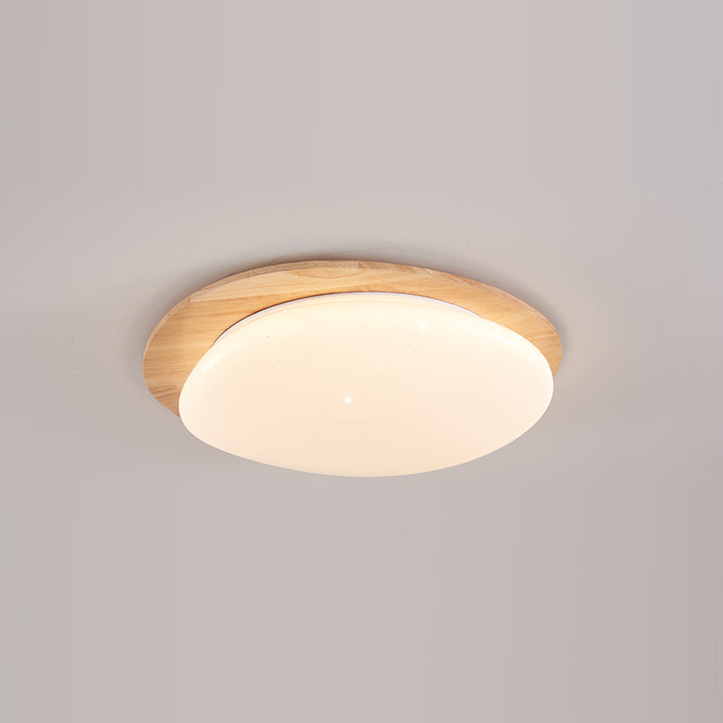 Wood Trim Flush Mount Ceiling Light