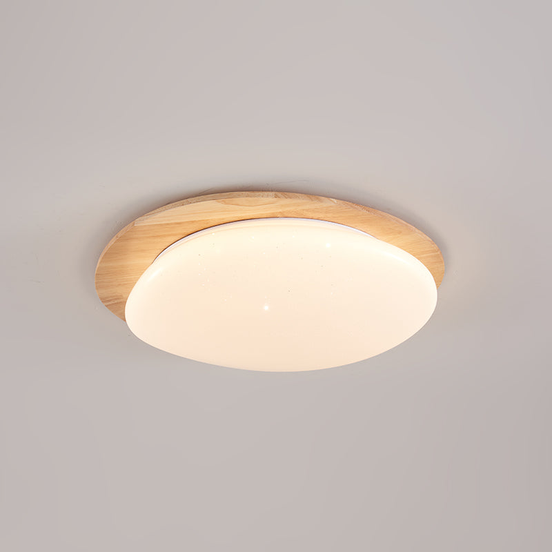 Wood Trim Flush Mount Ceiling Light
