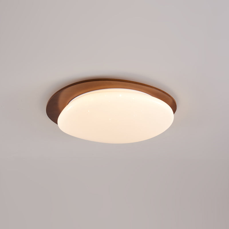 Wood Trim Flush Mount Ceiling Light