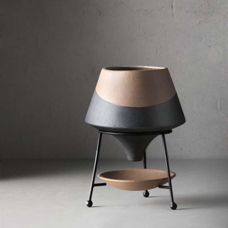 Terracotta Teardrop Planter with Saucer