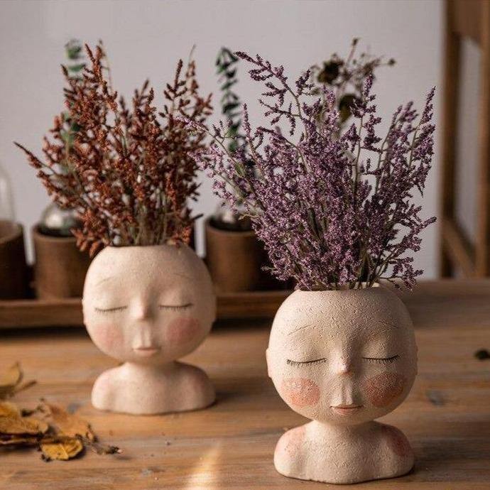 Sleeping Face Planter Vase