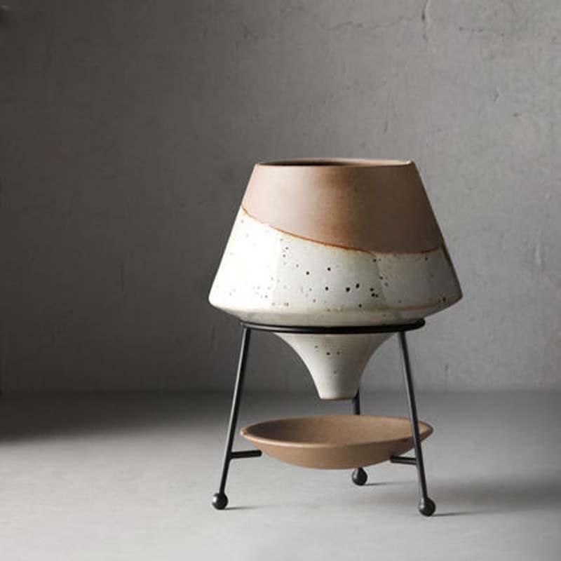 Terracotta Teardrop Planter with Saucer