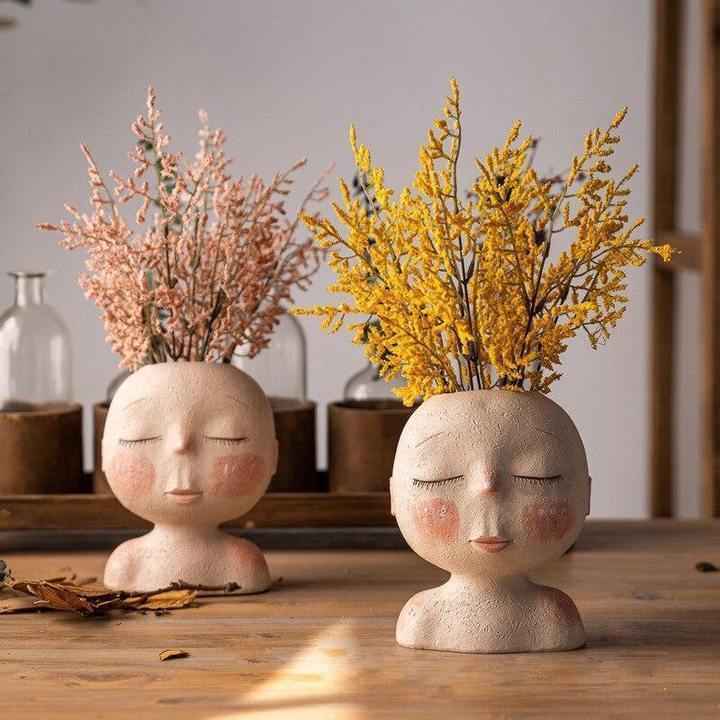 Sleeping Face Planter Vase
