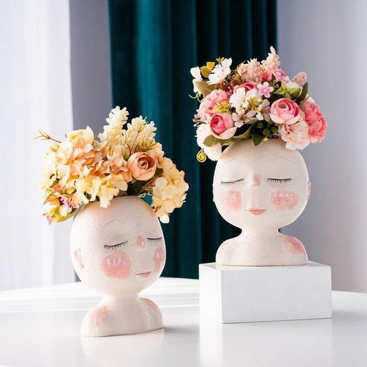 Sleeping Face Planter Vase