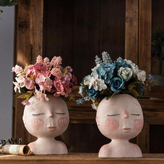 Sleeping Face Planter Vase