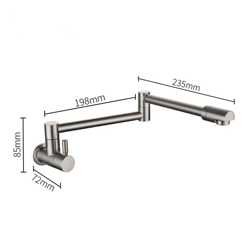 Saima - Modern Pot Filler Faucet Tap Wall Mounted Faucet BO-HA Brushed Nickel Front