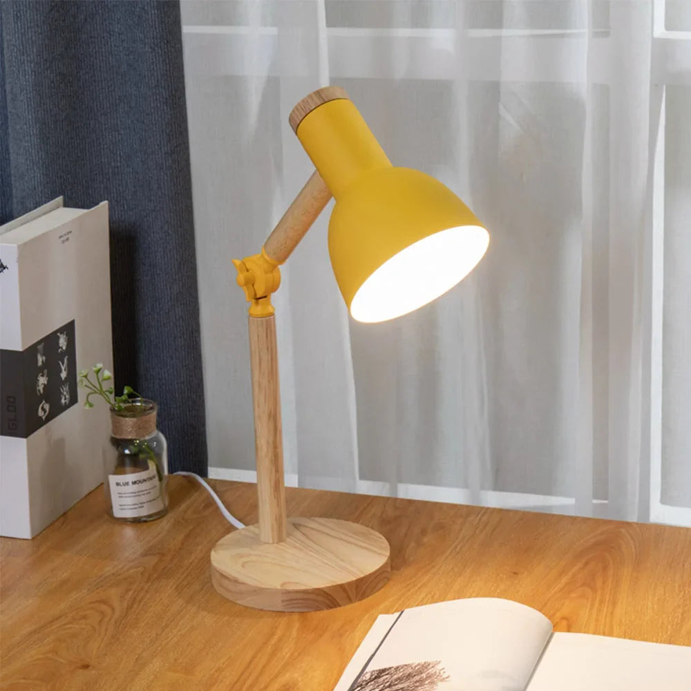 Scandinavian Wooden Desk Lamp | Adjustable Modern Table Light