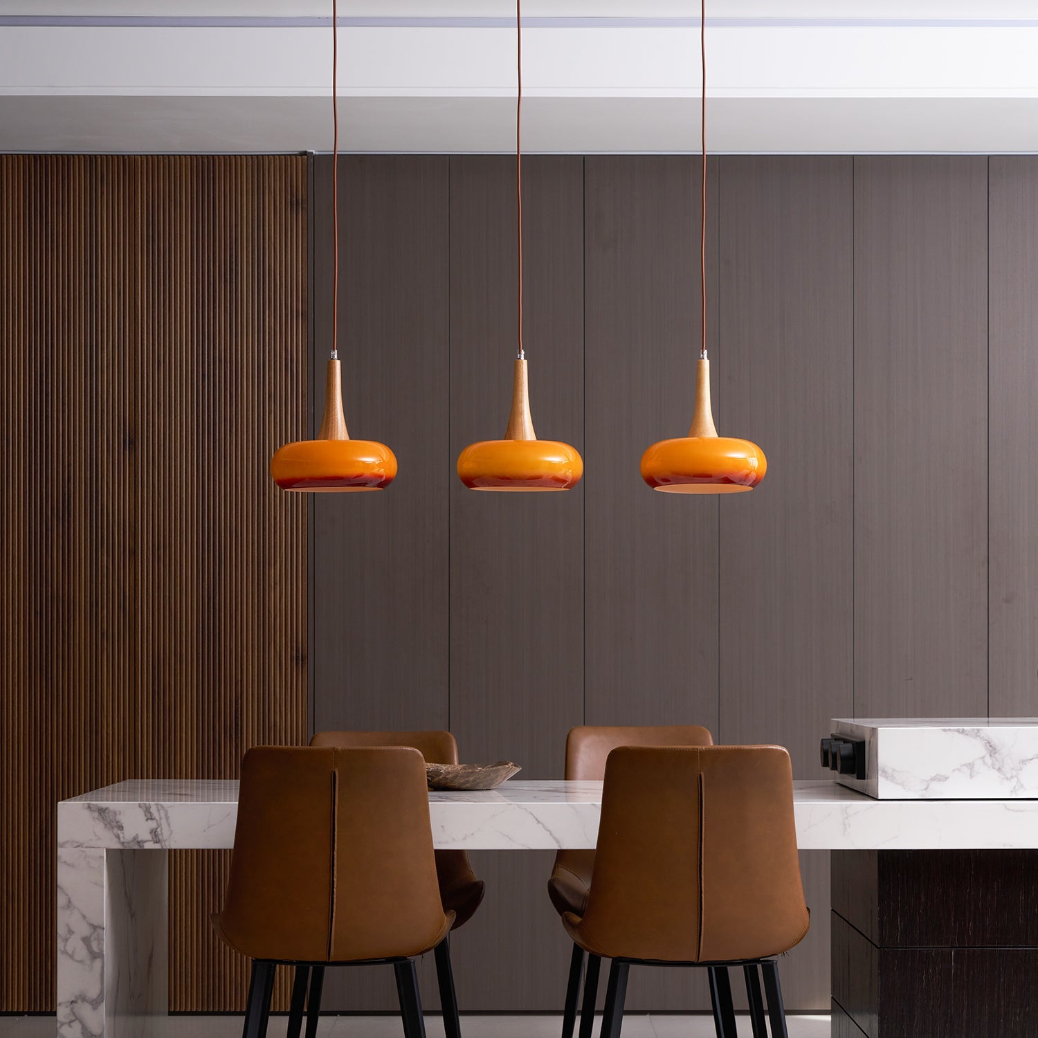 Amber Dome Pendant Lighting