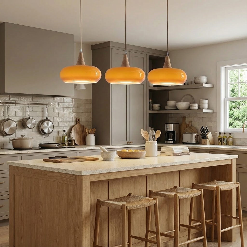 Amber Dome Pendant Lighting