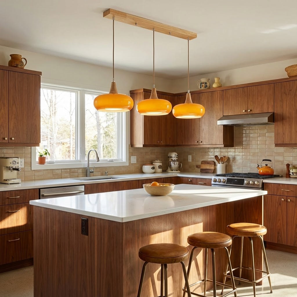 Amber Dome Pendant Lighting