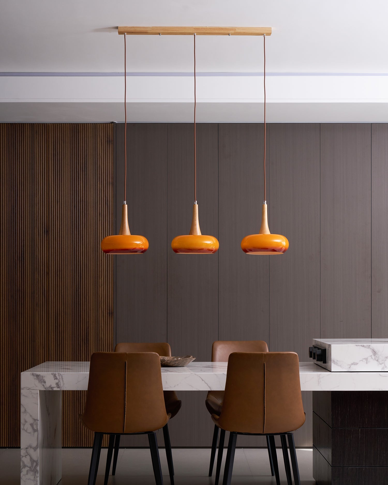 Amber Dome Pendant Lighting
