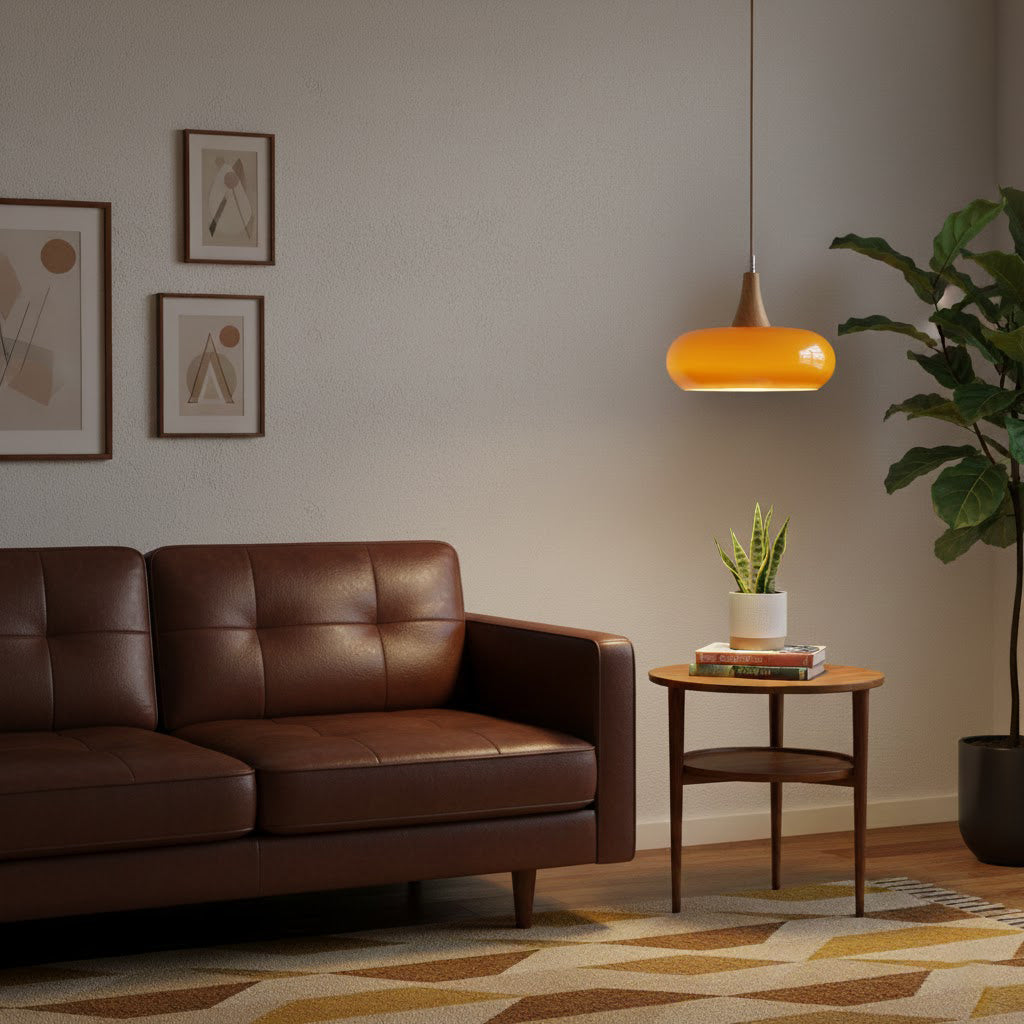 Amber Dome Pendant Lighting