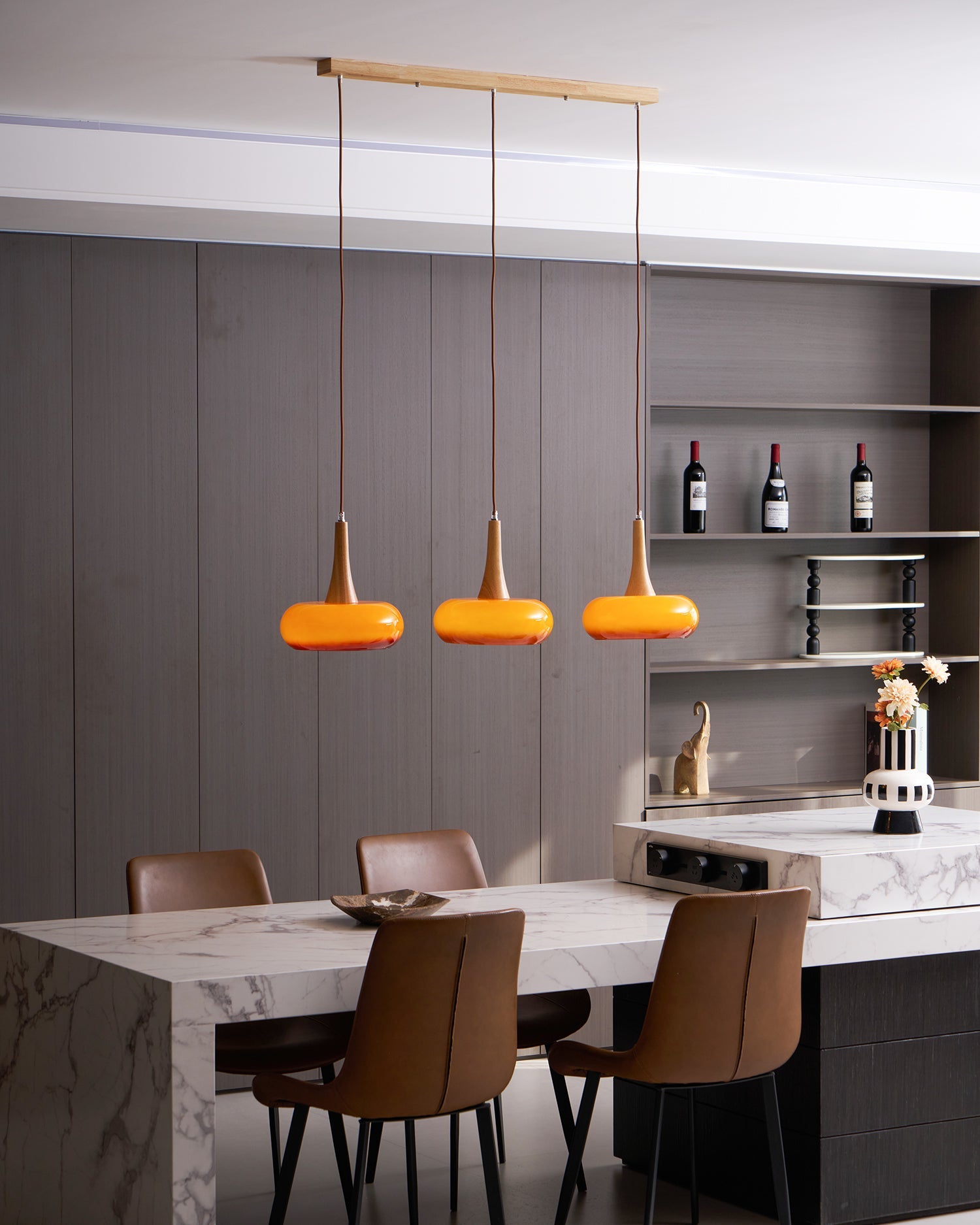 Amber Dome Pendant Lighting