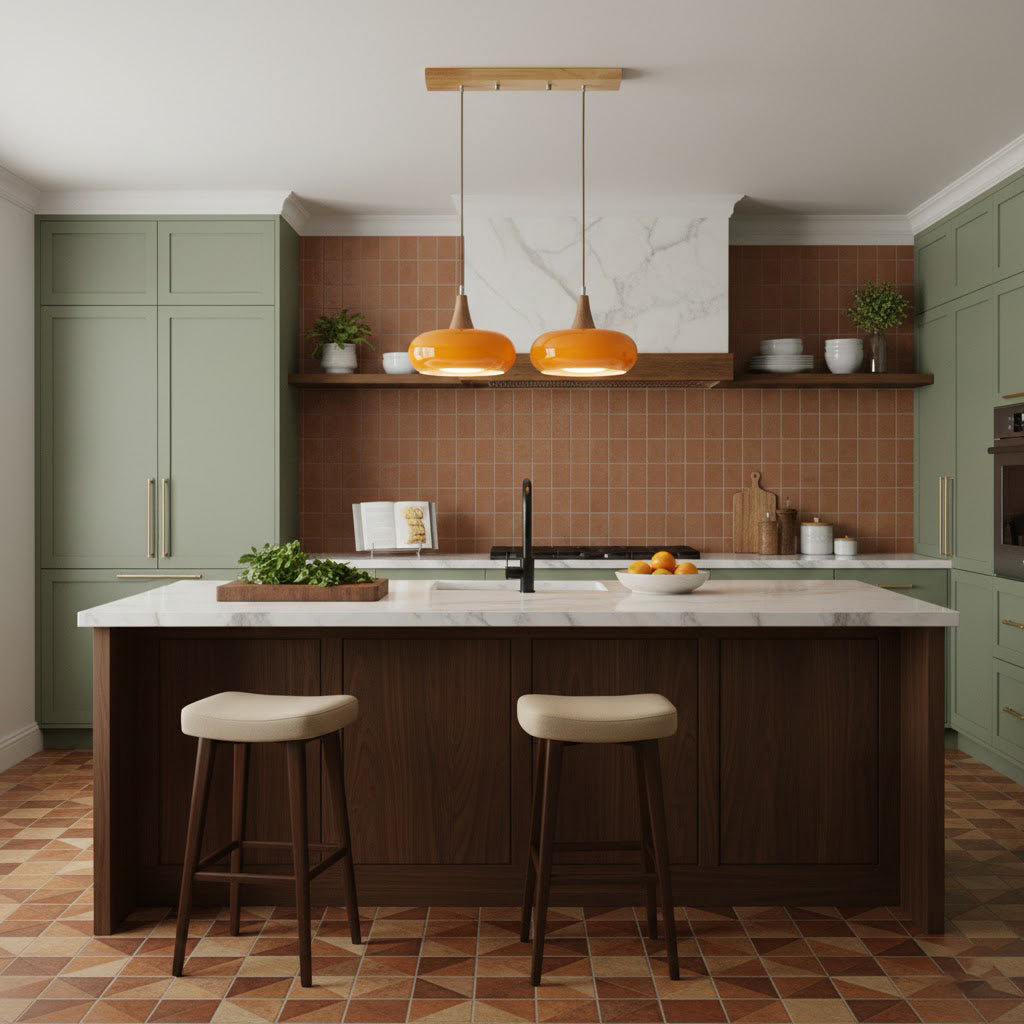 Amber Dome Pendant Lighting