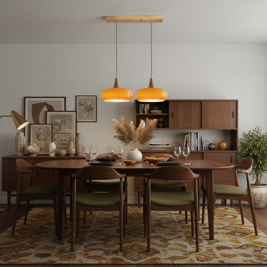 Amber Dome Pendant Lighting