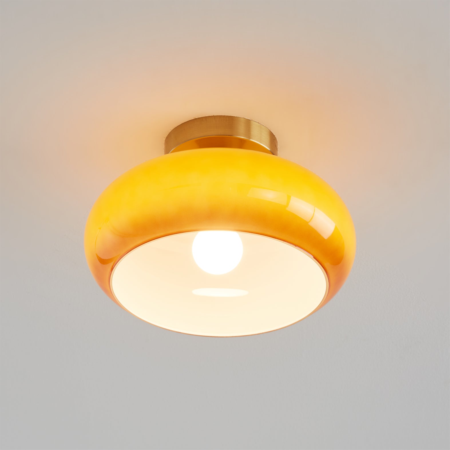 Amber Glass Ceiling Light