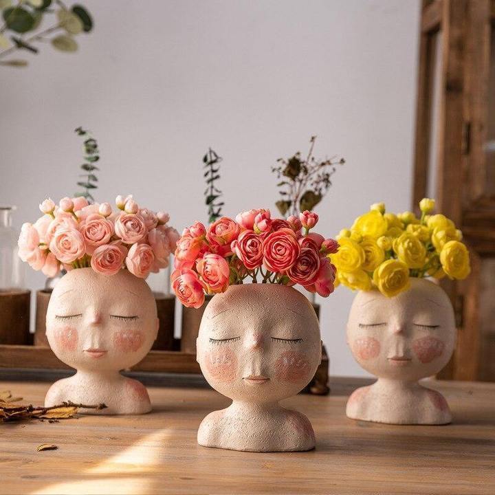 Sleeping Face Planter Vase