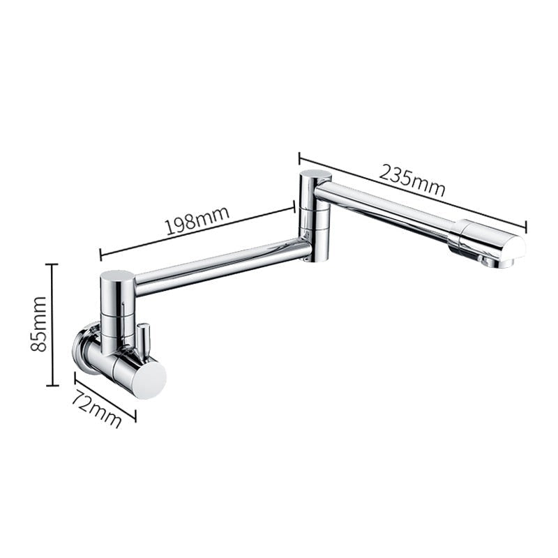 Saima - Modern Pot Filler Faucet Tap Wall Mounted Faucet BO-HA Chrome Front