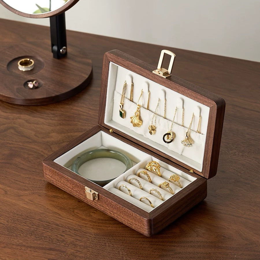 Minimalist Walnut Jewelry Storage Box