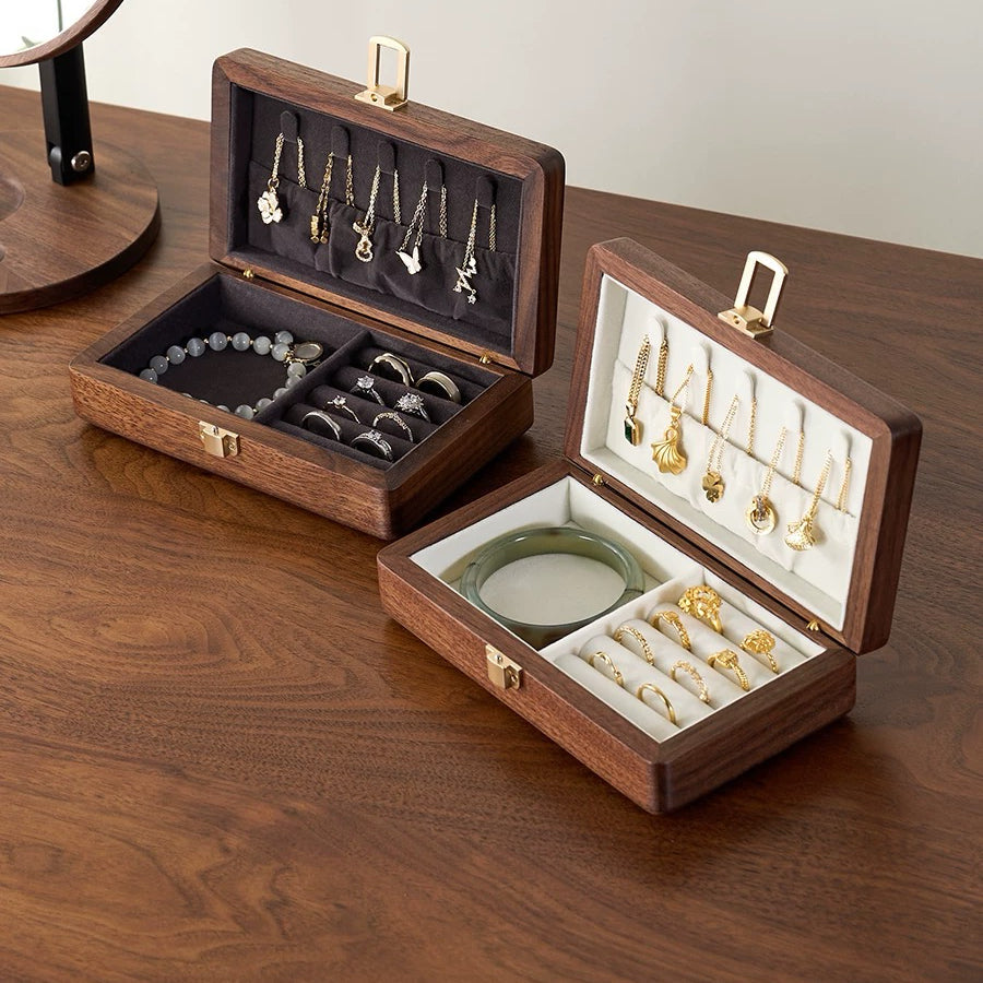 Minimalist Walnut Jewelry Storage Box
