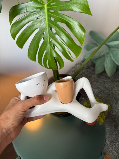 Reclining Figure Ceramic Planter Pot