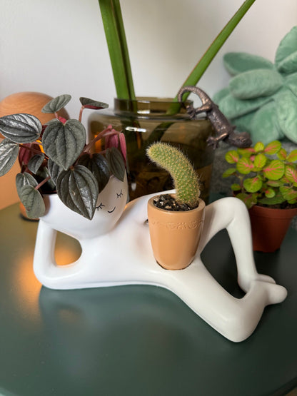 Reclining Figure Ceramic Planter Pot