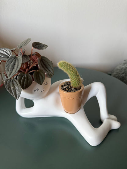 Reclining Figure Ceramic Planter Pot