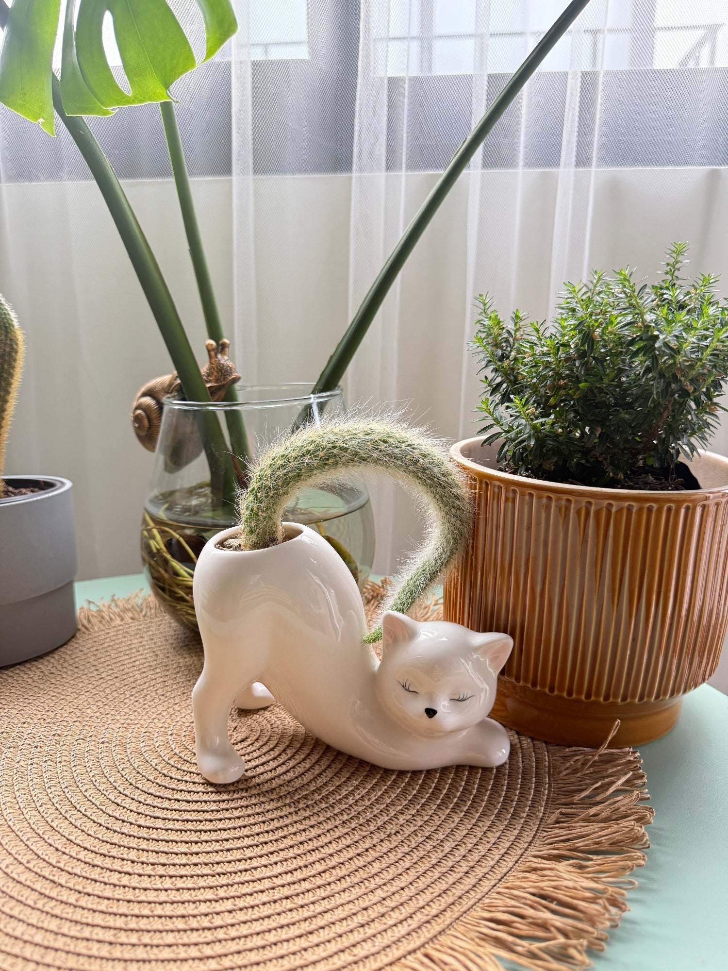 Cat Shape Ceramic Planter Pot