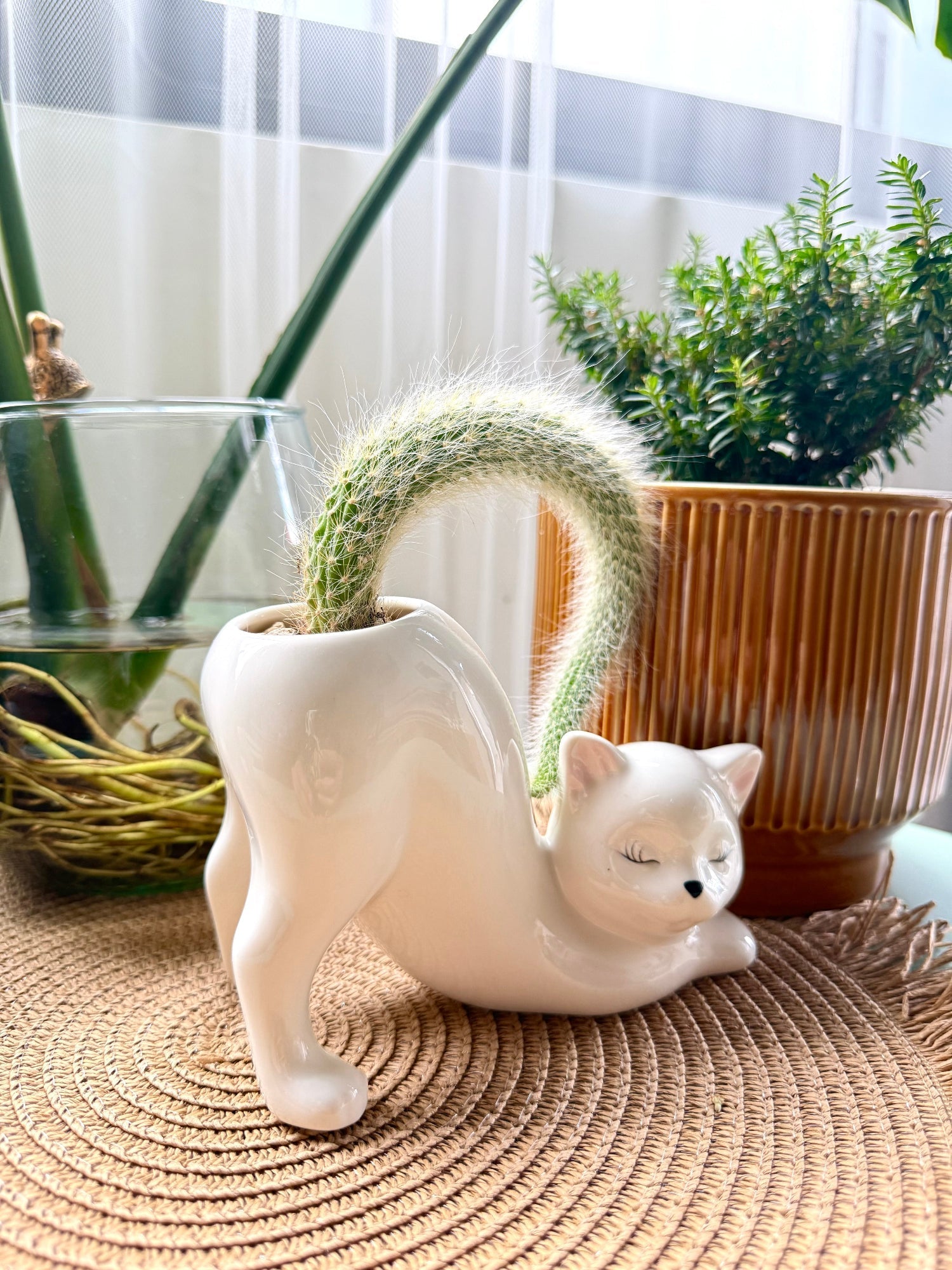 Cat Shape Ceramic Planter Pot