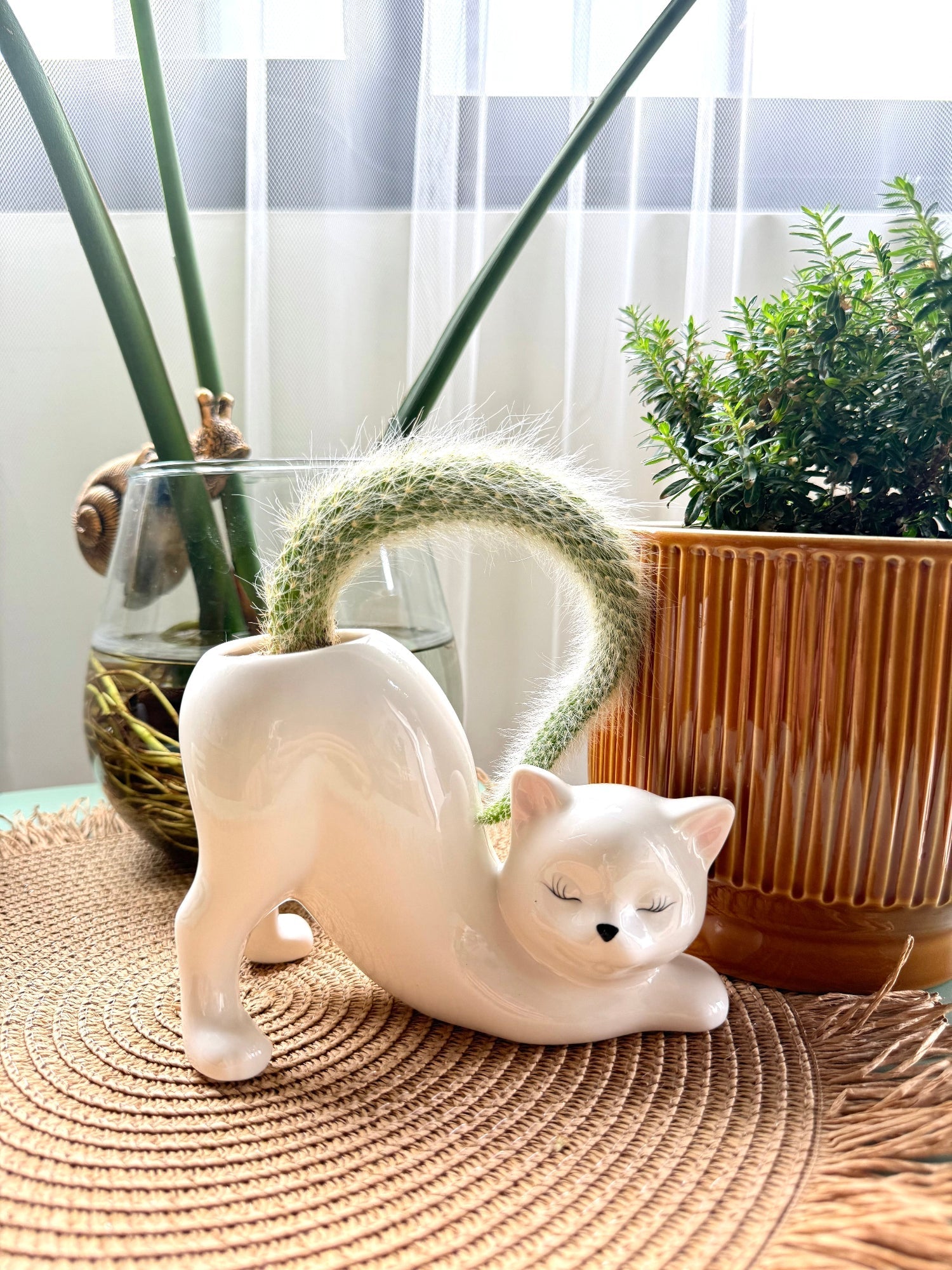 Cat Shape Ceramic Planter Pot