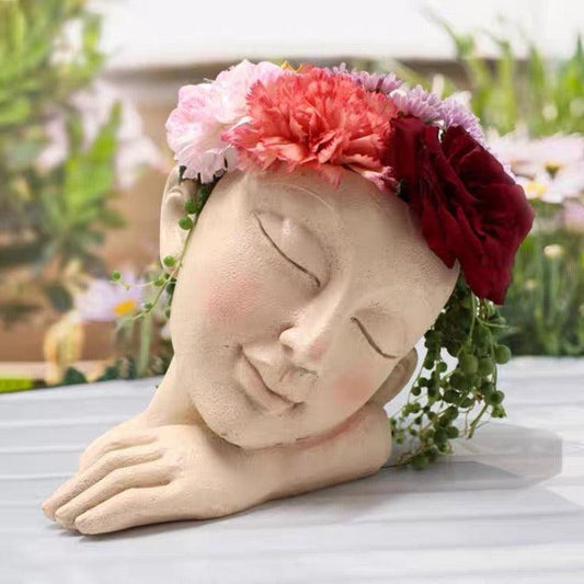 Greek Bust Head Planter Pot