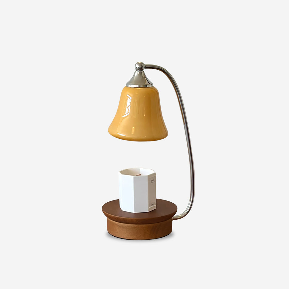 Natural Wood Base Candle Warmer Lamp